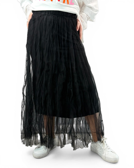 CATOU - JUPON NOIR EN TULLE JUSQU'A LA TAILLE 48