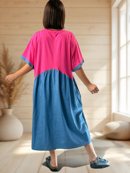 DEBORAH - ROBE OVERSIZE BRODEE JUSQU'A LA TAILLE 56