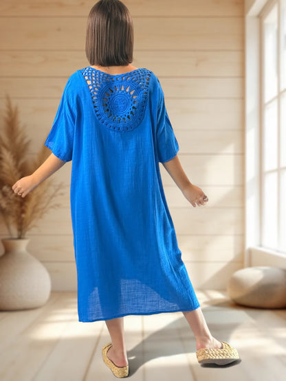 DIANE - ROBE BLEUE OVERSIZE JUSQU'A LA TAILLE 52