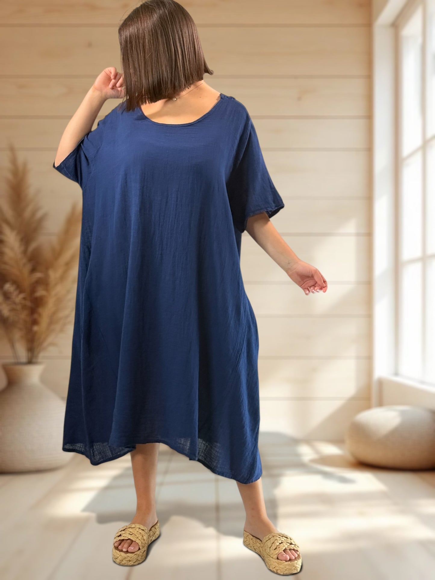 DIANE - ROBE MARINE OVERSIZE JUSQU'A LA TAILLE 52