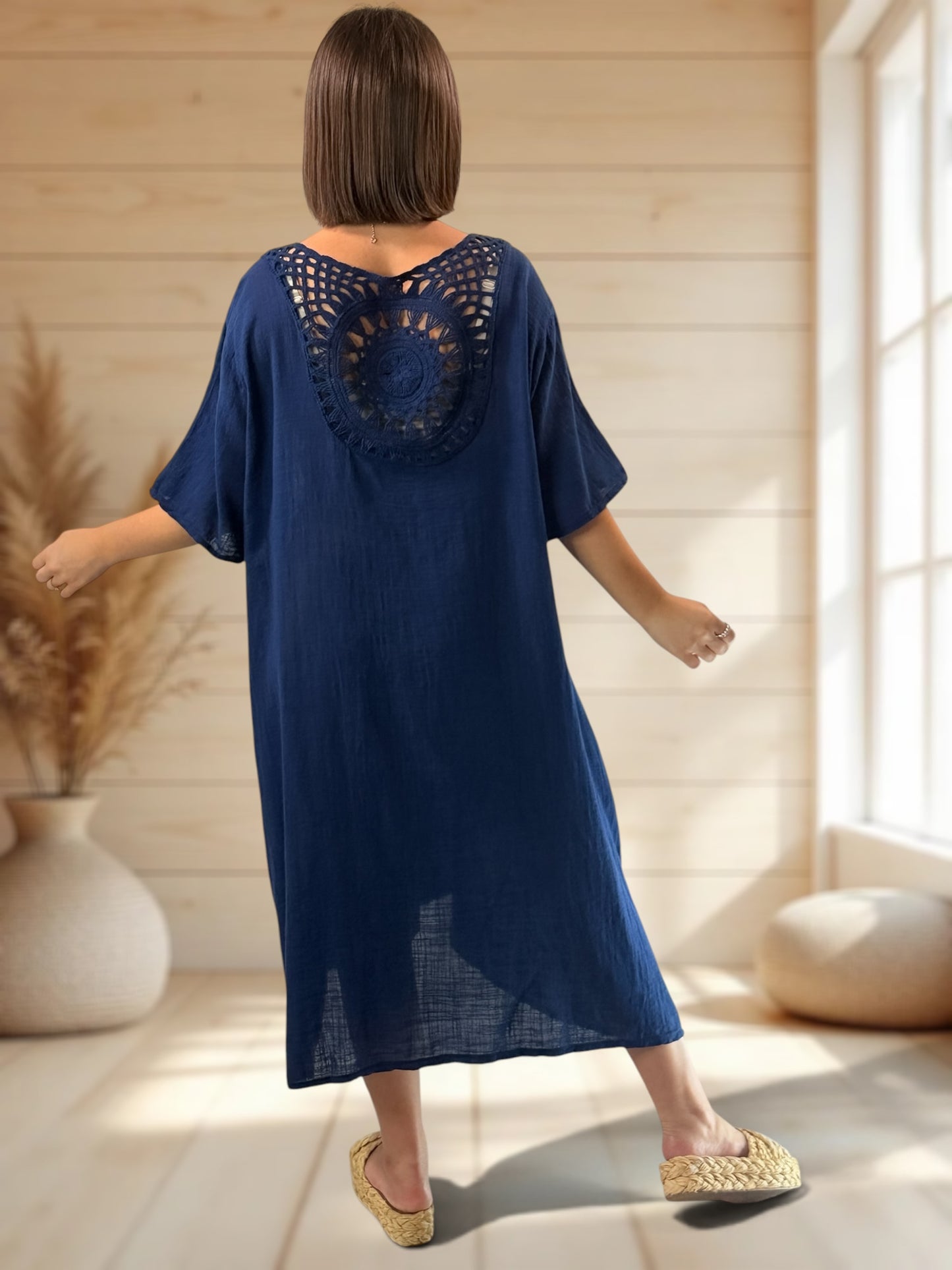 DIANE - ROBE MARINE OVERSIZE JUSQU'A LA TAILLE 52