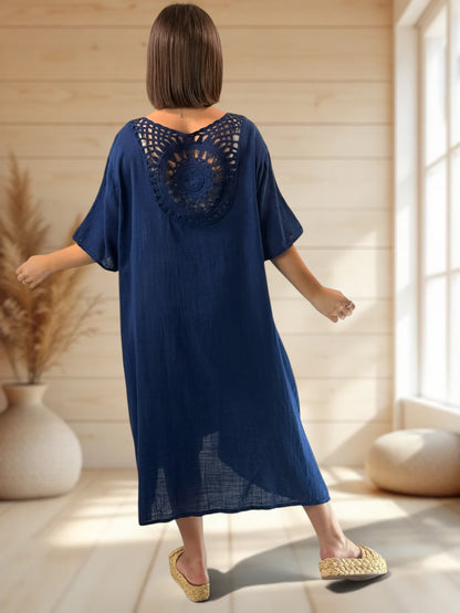 DIANE - ROBE MARINE OVERSIZE JUSQU'A LA TAILLE 52