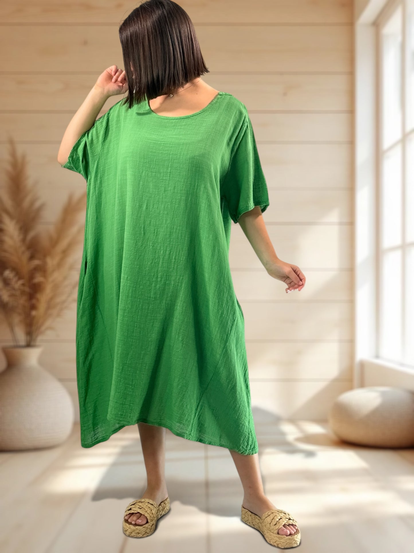 DIANE - ROBE VERTE OVERSIZE JUSQU'A LA TAILLE 52
