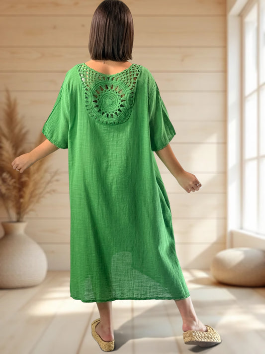 DIANE - ROBE VERTE OVERSIZE JUSQU'A LA TAILLE 52