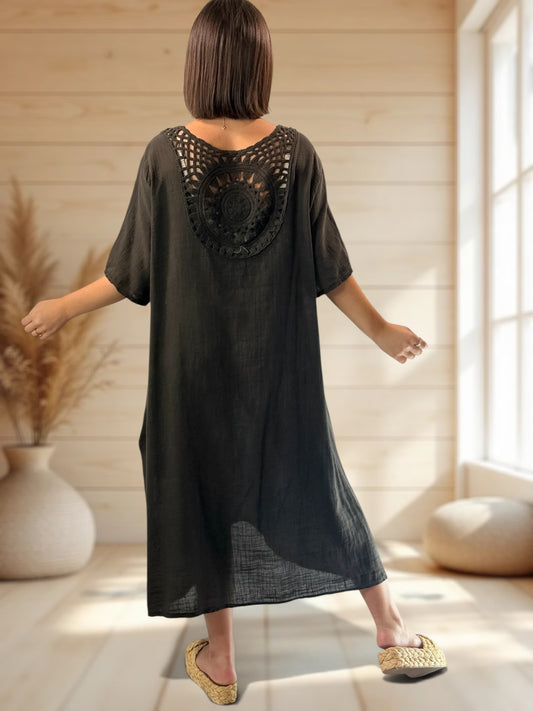 DIANE - ROBE MARRON OVERSIZE JUSQU'A LA TAILLE 52