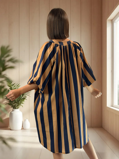 VALENTINE - ROBE A RAYURE JUSQU'A LA TAILLE 54/56