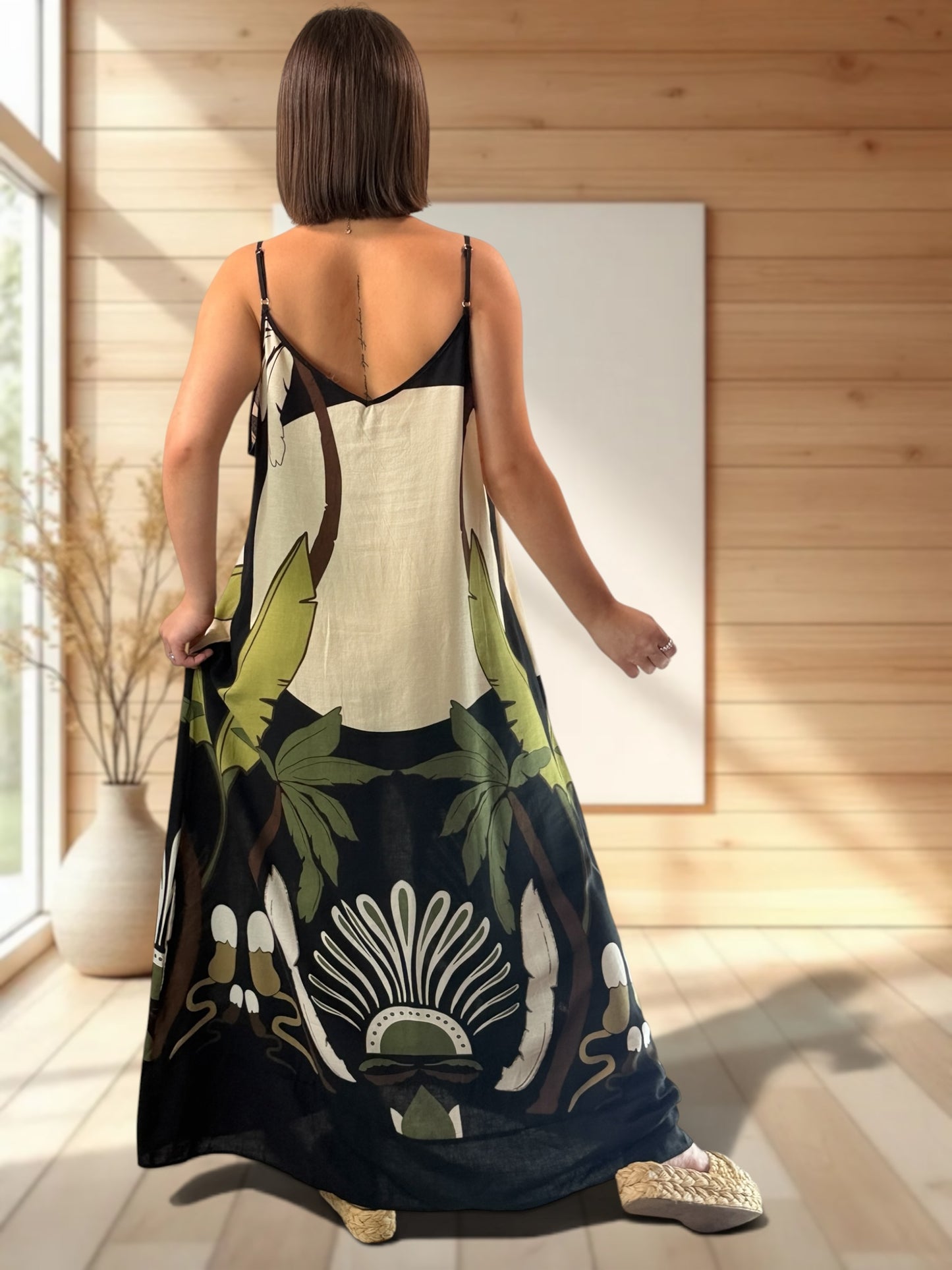 CLEMENCE - ROBE AVEC DU LIN JUSQU'A LA TAILLE 48