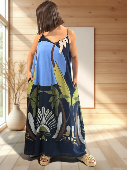 CLEMENCE - ROBE AVEC DU LIN JUSQU'A LA TAILLE 48