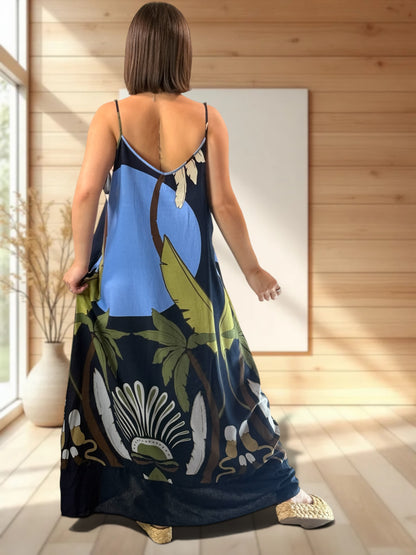 CLEMENCE - ROBE AVEC DU LIN JUSQU'A LA TAILLE 48