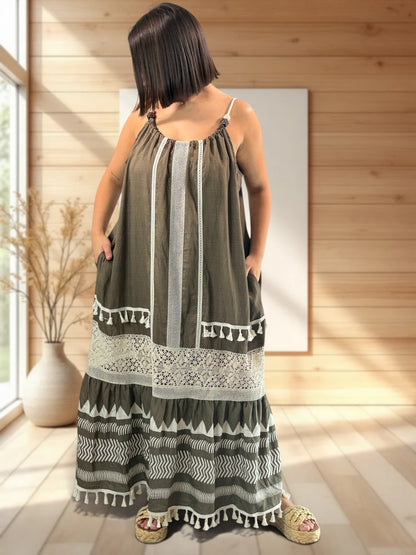 CATALINA - ROBE LONGUE BOHEME JUSQU'A LA TAILLE 54