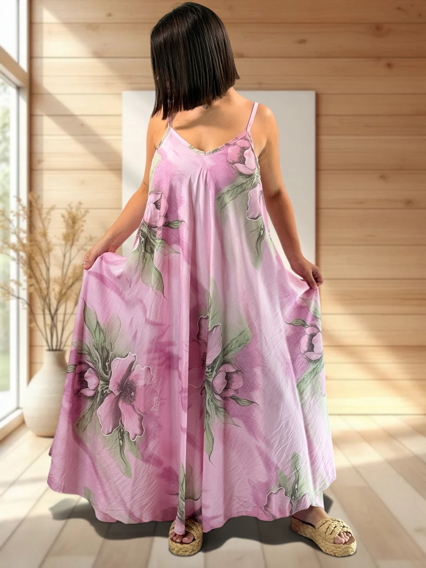 BEA - ROBE LONGUE A FLEUR JUSQU'A LA TAILLE 46