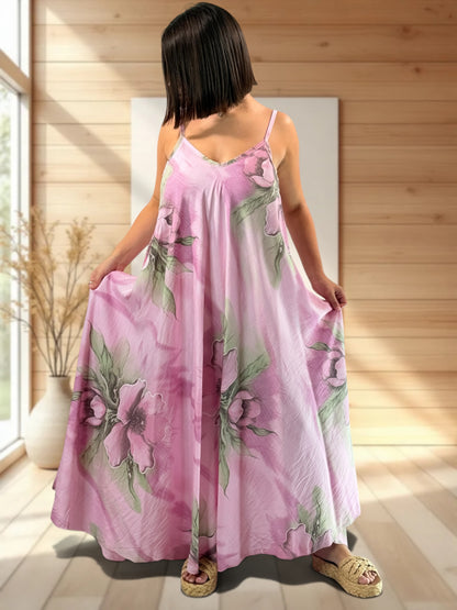BEA - ROBE LONGUE A FLEUR JUSQU'A LA TAILLE 46