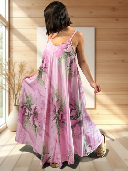BEA - ROBE LONGUE A FLEUR JUSQU'A LA TAILLE 46