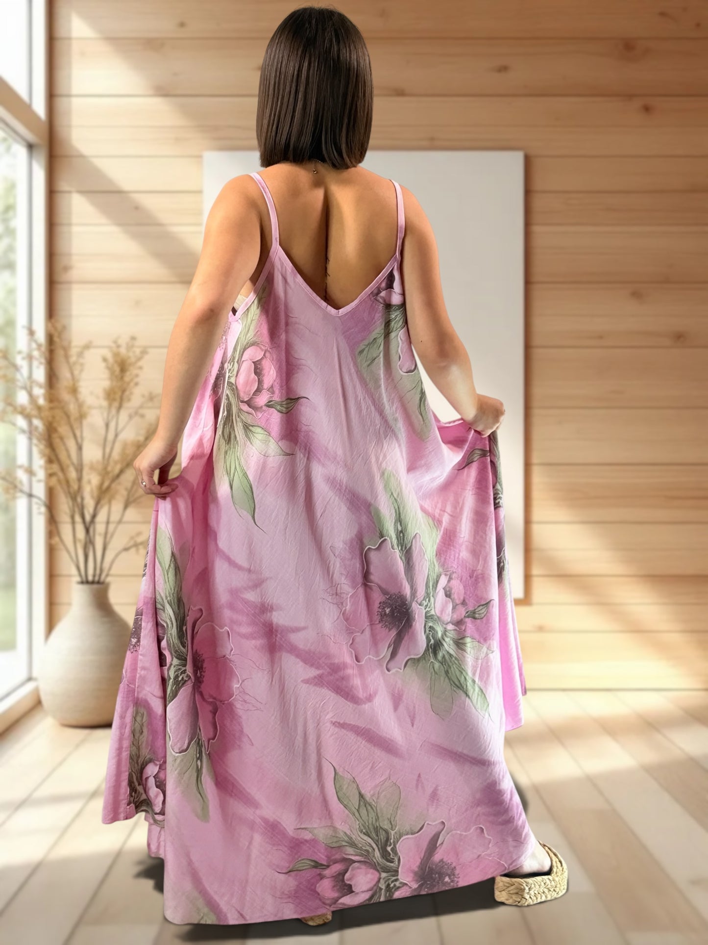 BEA - ROBE LONGUE A FLEUR JUSQU'A LA TAILLE 46