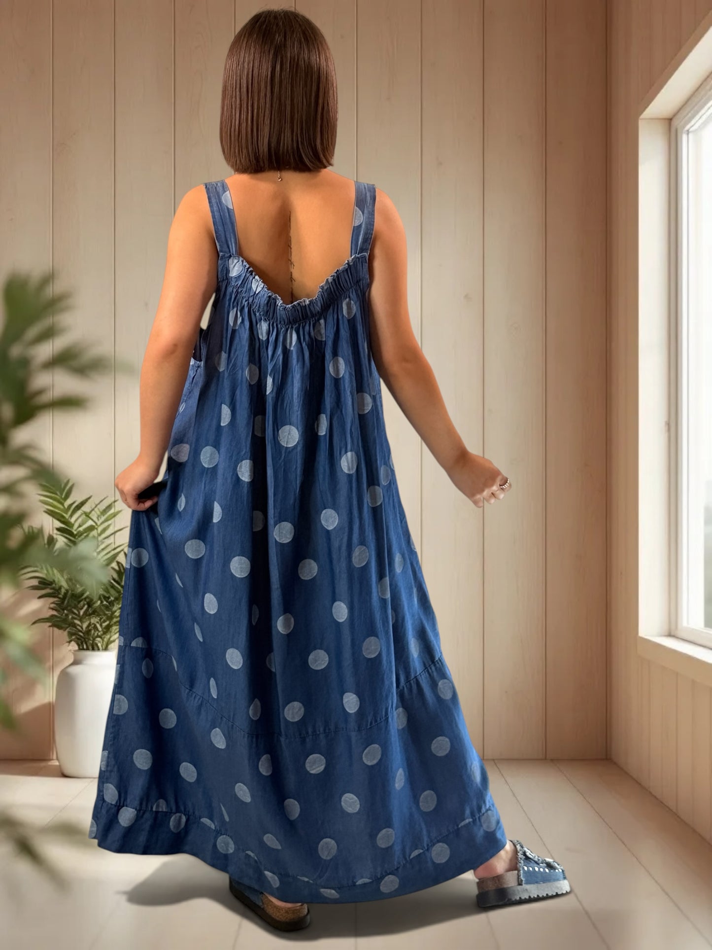 MADYSON - ROBE TABLIER EN JEAN LYOCELL JUSQU'A LA TAILLE 56