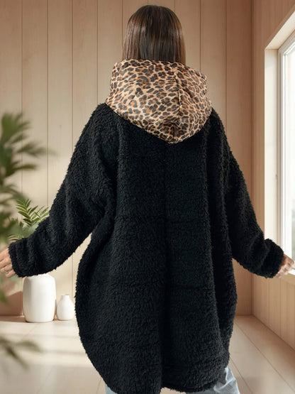 TEDDY - PULL OVERSIZE MOUMOUTE NOIR JUSQU'A LA TAILLE 54/56