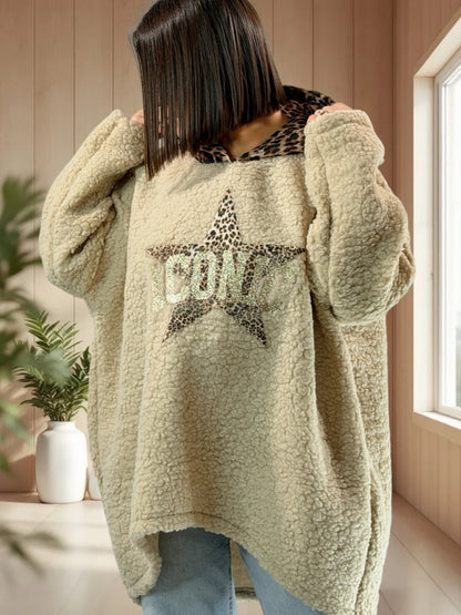 TEDDY - PULL OVERSIZE MOUMOUTE BEIGE JUSQU'A LA TAILLE 54/56