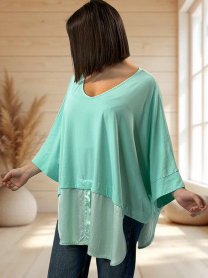 ANGELA  - TUNIQUE LAGON EN COTON BI MATIERE JUSQU'A LA TAILLE 56