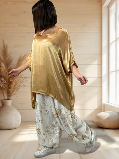 JOY  - TUNIQUE OVERSIZE CAMEL JUSQU'A LA TAILLE 56