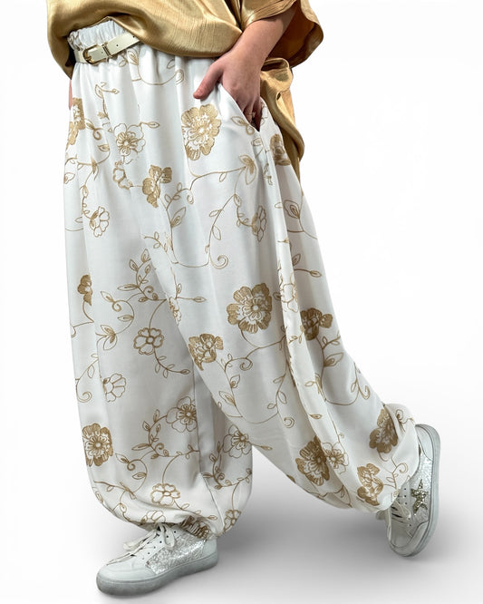 MARCEAU - PANTALON BLANC CASSE BRODE TAILLE 46/48 A 52