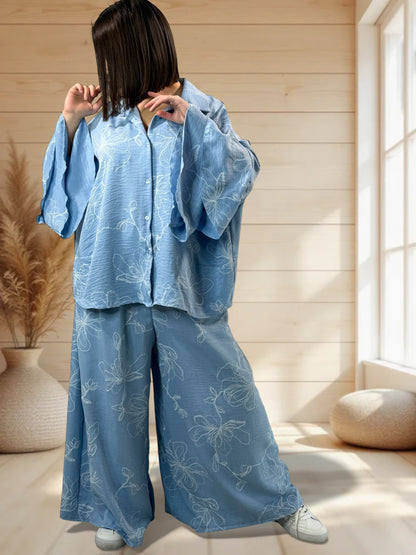 DELLA  - ENSEMBLE BLOUSE ET PANTALON JUSQU'A LA TAILLE 52/54