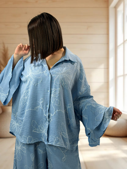 DELLA  - ENSEMBLE BLOUSE ET PANTALON JUSQU'A LA TAILLE 52/54