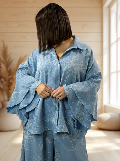 DELLA  - ENSEMBLE BLOUSE ET PANTALON JUSQU'A LA TAILLE 52/54