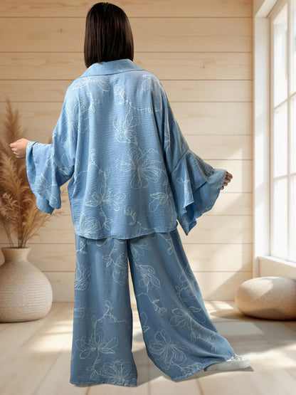 DELLA  - ENSEMBLE BLOUSE ET PANTALON JUSQU'A LA TAILLE 52/54