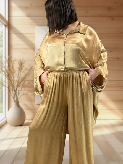 MILAN  - ENSEMBLE TUNIQUE ET PANTALON CAMEL JUSQU'A LA TAILLE 52/54