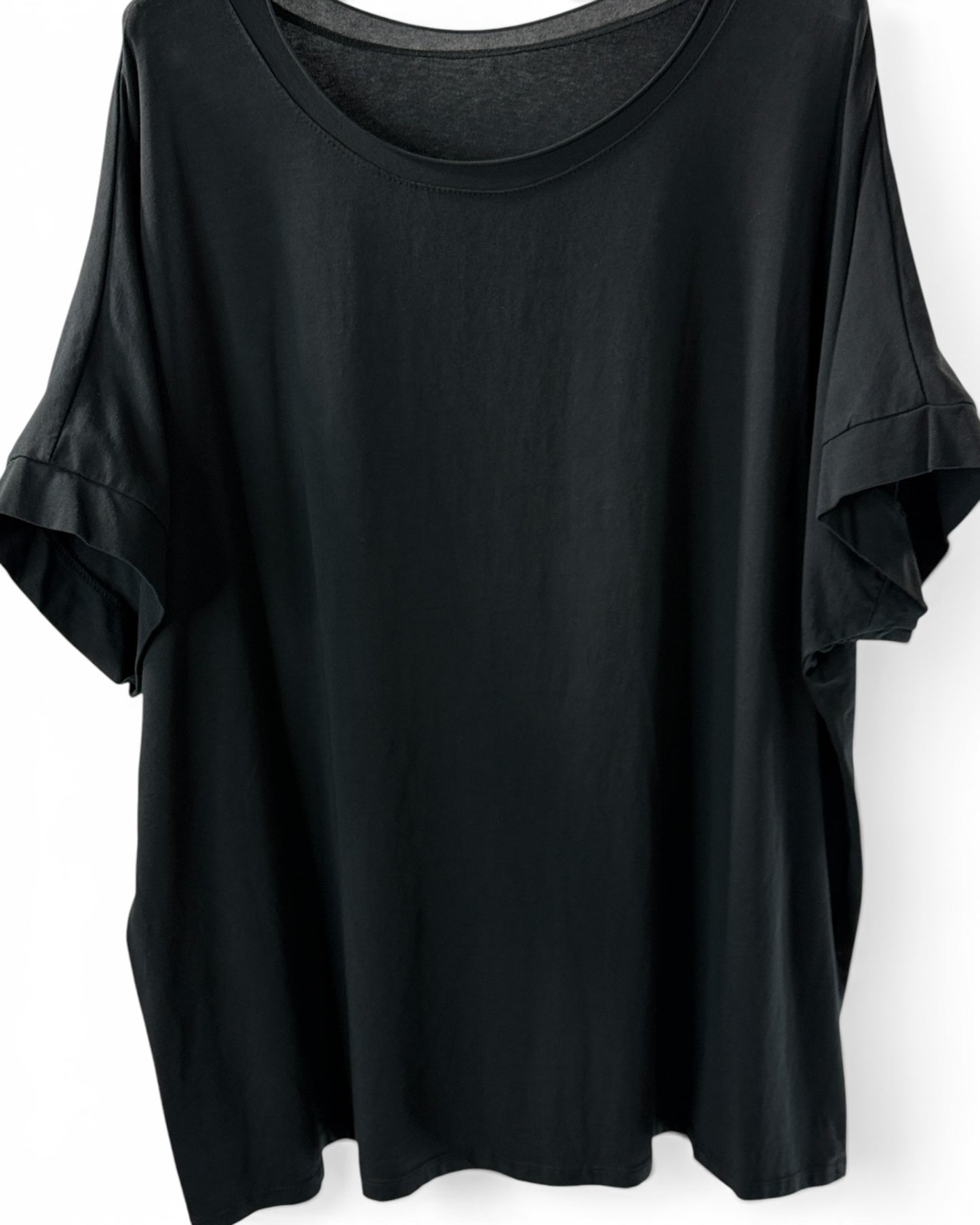 SYLVIO - T-SHIRT EN COTON NOIR TAILLE 48 A 56