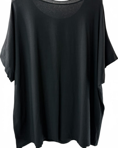 SYLVIO - T-SHIRT EN COTON NOIR TAILLE 48 A 56