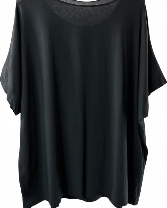 SYLVIO - T-SHIRT EN COTON NOIR TAILLE 48 A 56