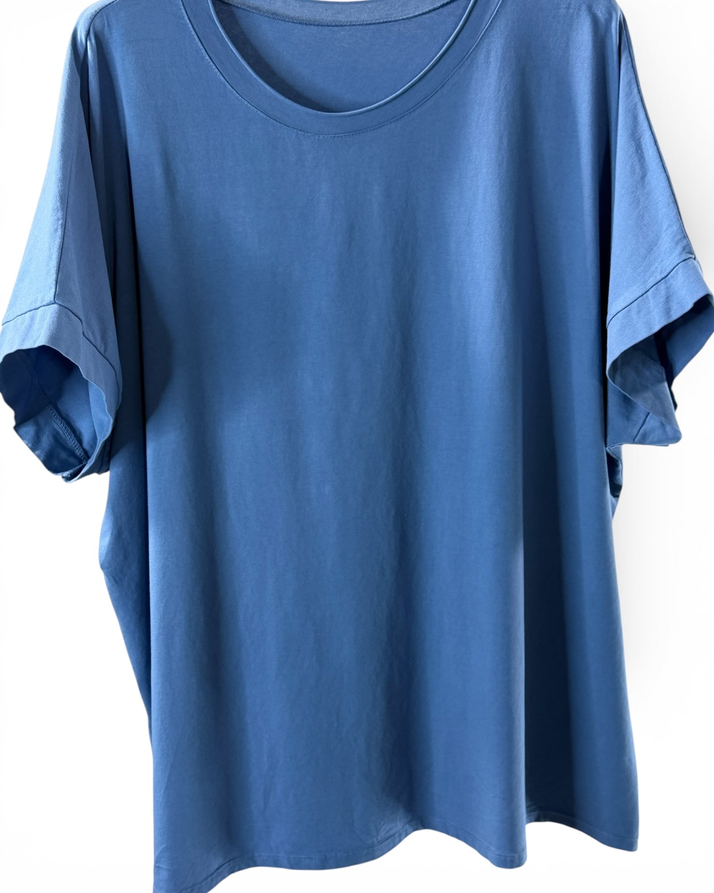 SYLVIO - T-SHIRT EN COTON BLEU JEAN TAILLE 48 A 56
