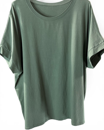 SYLVIO - T-SHIRT EN COTON KAKI TAILLE 48 A 56