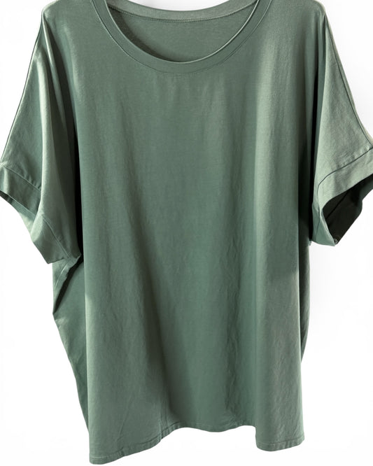 SYLVIO - T-SHIRT EN COTON KAKI TAILLE 48 A 56