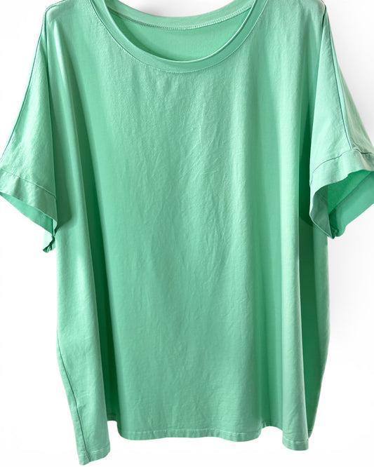 SYLVIO - T-SHIRT EN COTON LAGON TAILLE 48 A 56