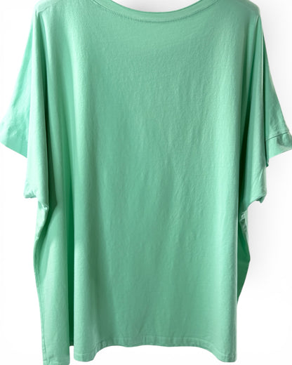 SYLVIO - T-SHIRT EN COTON LAGON TAILLE 48 A 56