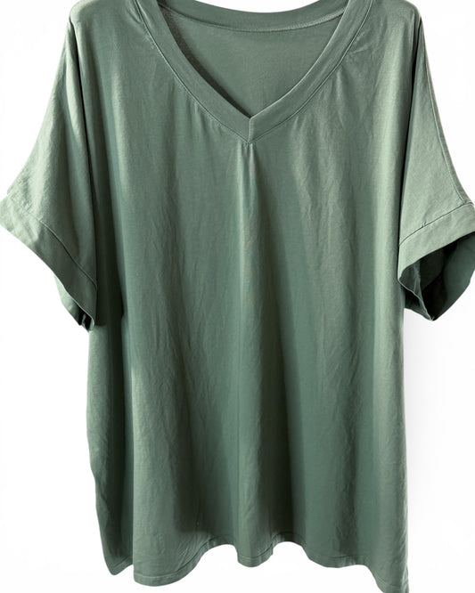 LUIZ - T-SHIRT EN COTON KAKI TAILLE 48 A 56