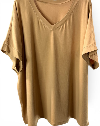 LUIZ - T-SHIRT EN COTON CAMEL TAILLE 48 A 56