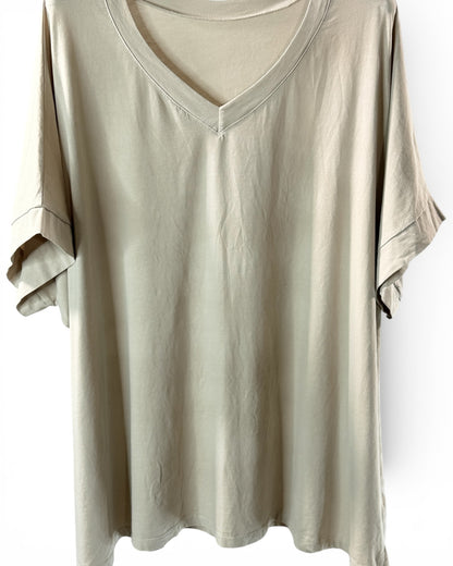 LUIZ - T-SHIRT EN COTON BEIGE TAILLE 48 A 56