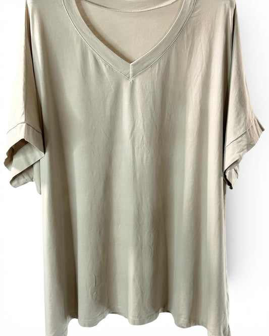 LUIZ - T-SHIRT EN COTON BEIGE TAILLE 48 A 56