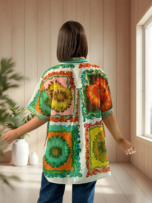THELMA - CHEMISE A MOTIF JUSQU'A LA TAILLE 50/52