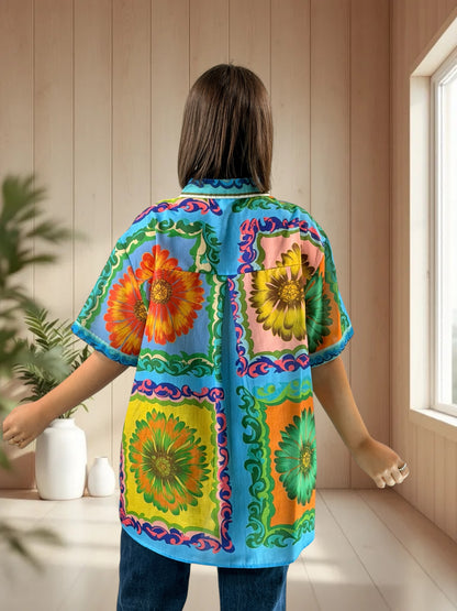 THELMA - CHEMISE A MOTIF JUSQU'A LA TAILLE 50/52