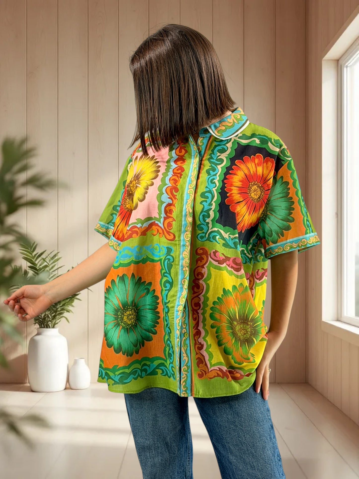 THELMA - CHEMISE A MOTIF JUSQU'A LA TAILLE 50/52