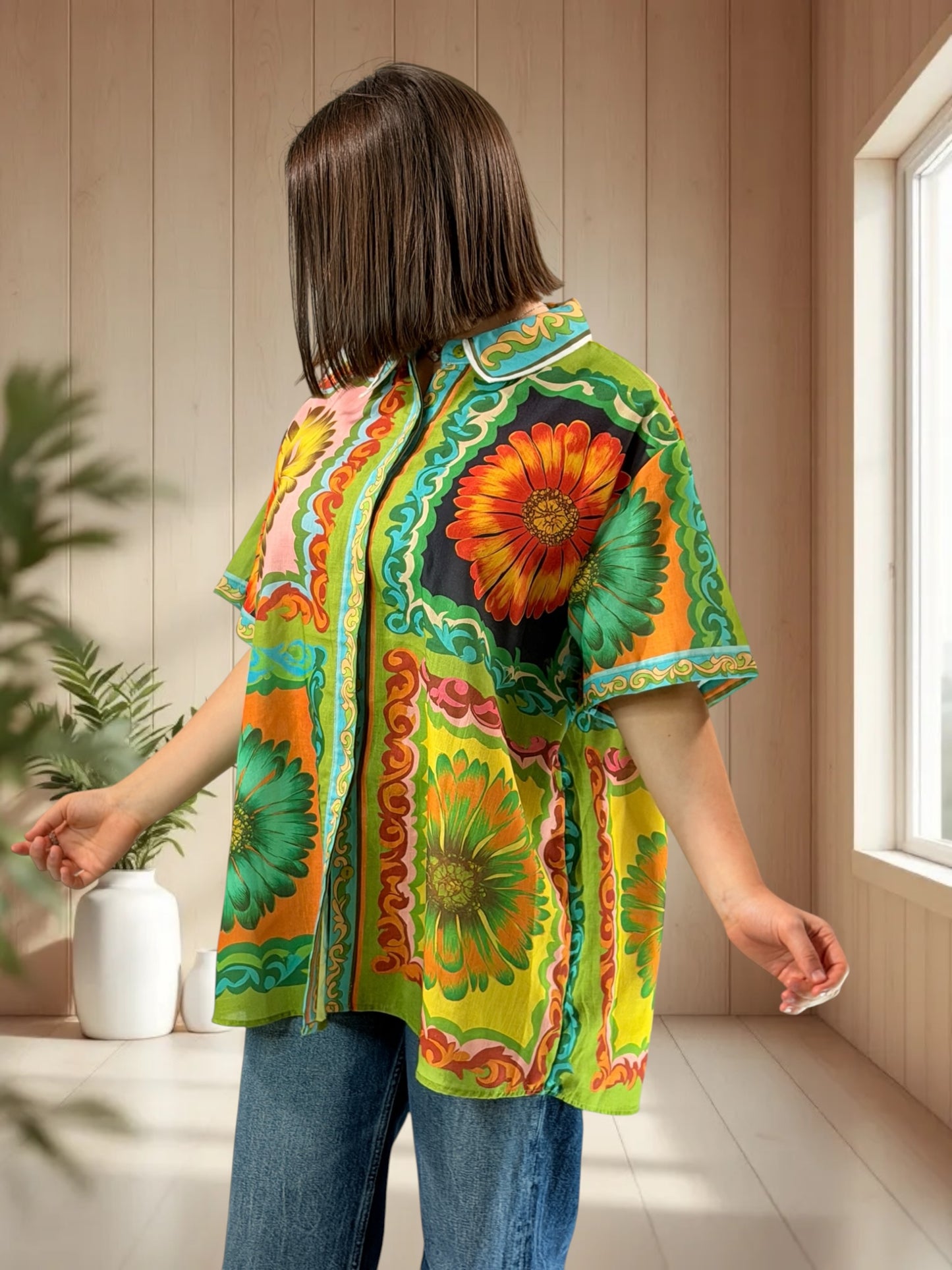 THELMA - CHEMISE A MOTIF JUSQU'A LA TAILLE 50/52