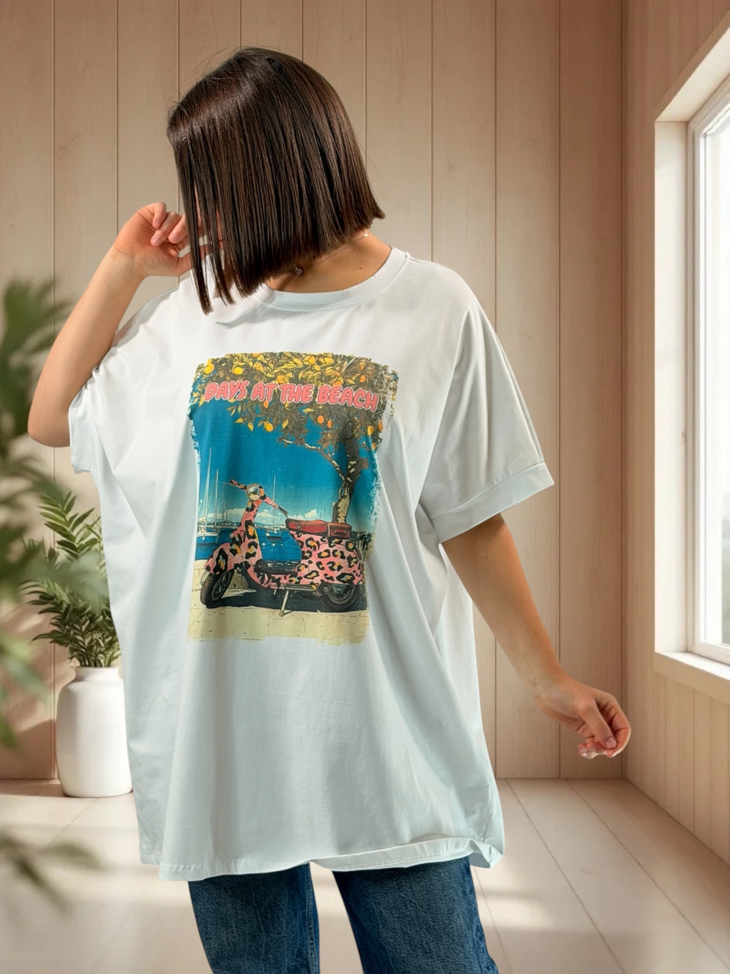 MADOX - T-SHIRT OVERSIZE A MOTIF TAILLE JUSQU'A LA TAILLE 46/48 A 56