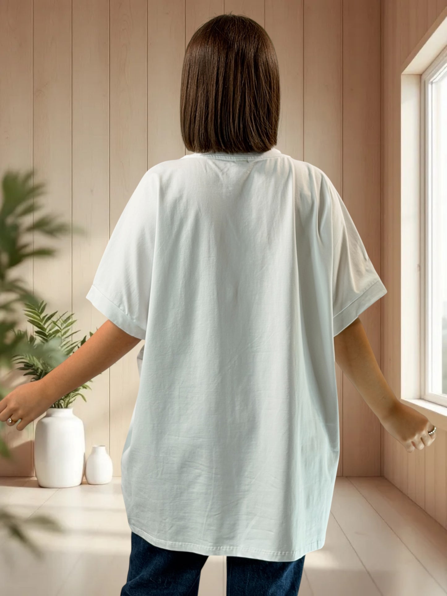 MADOX - T-SHIRT OVERSIZE A MOTIF TAILLE JUSQU'A LA TAILLE 46/48 A 56