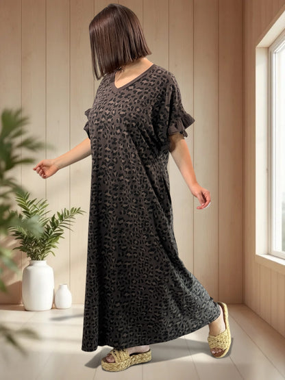 PAMPA - ROBE LONGUE LEOPARD JUSQU'A LA TAILLE 50/52