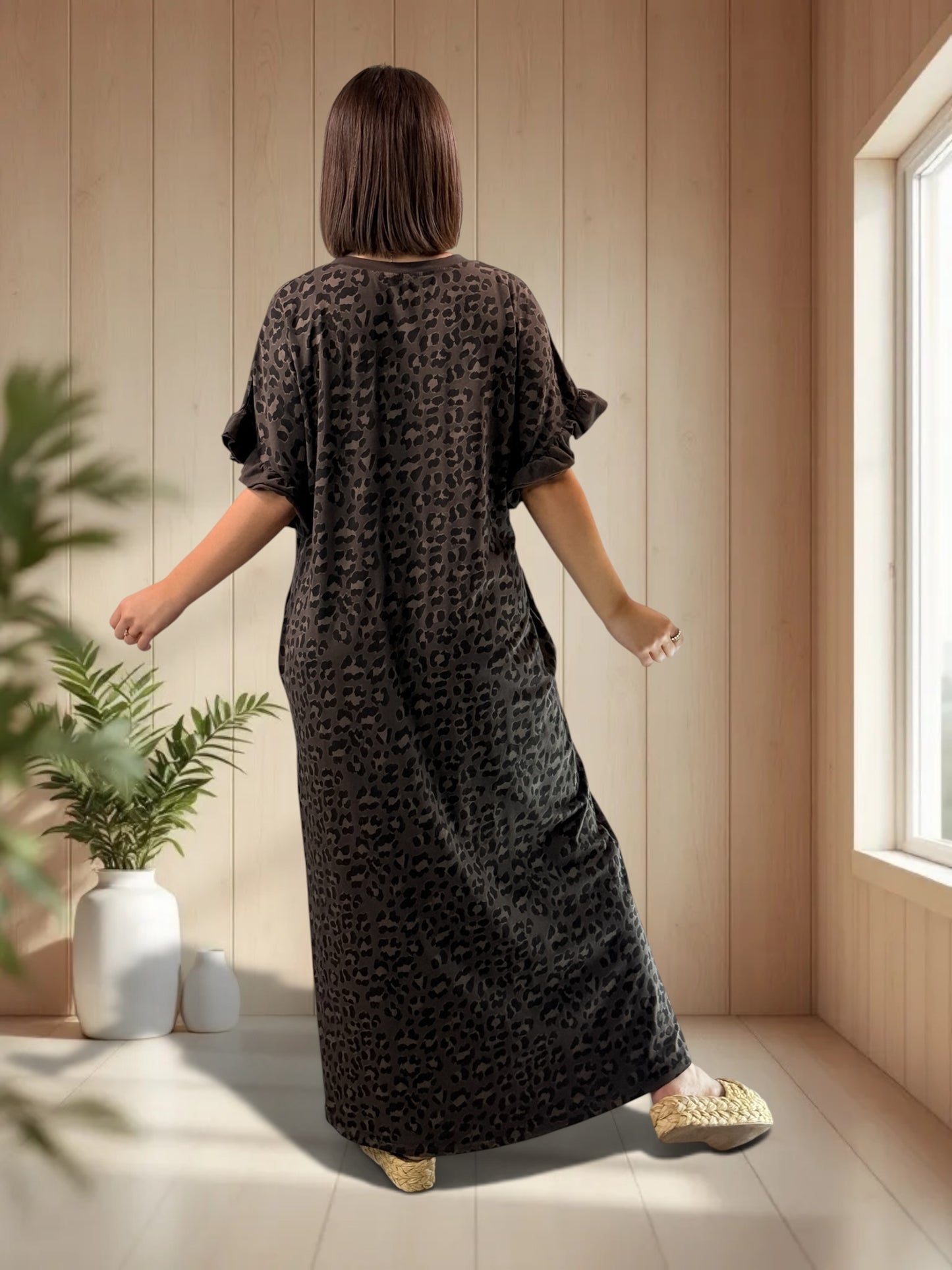 PAMPA - ROBE LONGUE LEOPARD JUSQU'A LA TAILLE 50/52