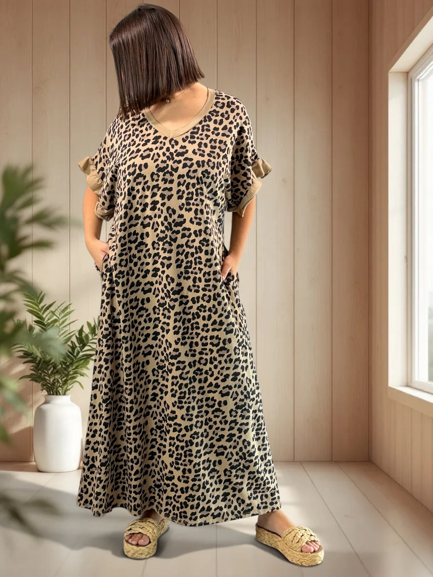 PAMPA - ROBE LONGUE LEOPARD JUSQU'A LA TAILLE 50/52
